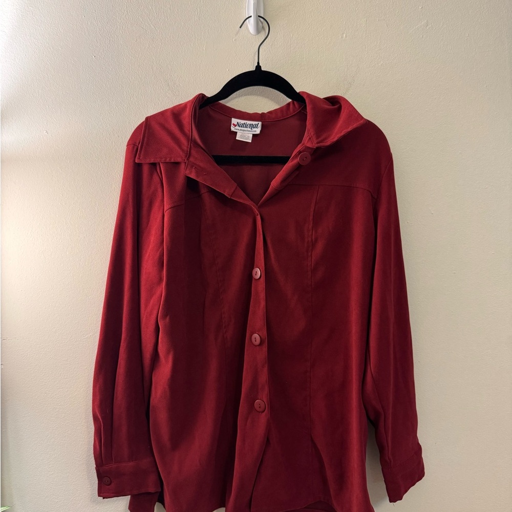 National Red Button-Up Shirt